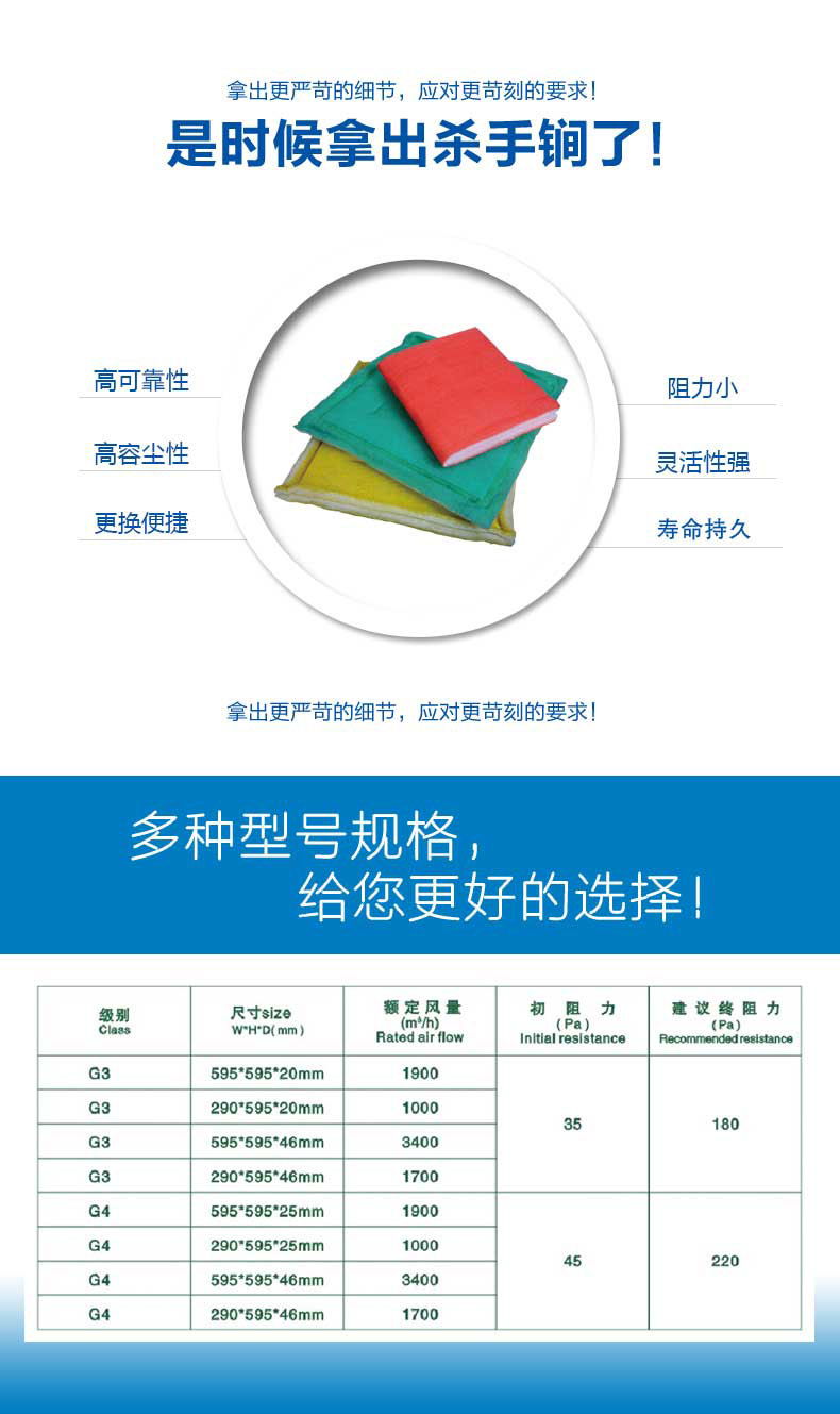 捷霖鐵絲過(guò)濾板擁有高可靠性、高容塵性、更換便捷、阻力小，壽命長(zhǎng)等產(chǎn)品特色